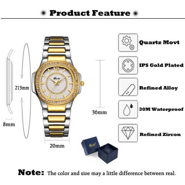 Luxury Brand Diamond Quartz Gold Wrist Watch Fashion Watch Geneva Designer  Stirmas