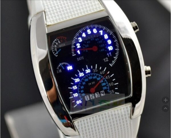 Fashion Men’s Watch Unique LED Digital Watch Electronic Sport Watches Band Clock Color: White Color: White  Stirmas