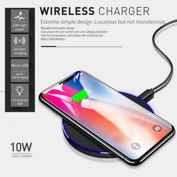 Qi Wireless Charger 10W QC 3.0 Phone Fast Charger for iPhone Samsung Xiaomi Huawei etc Wireless USB Charger Pad PK AUKEY  Stirmas