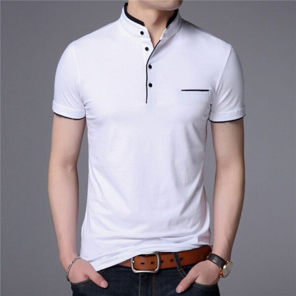 Collar Short Sleeve Tee Shirt Style Top Hot Men Brand Clothing Slim Fit Cotton T-Shirts  Stirmas