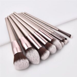 Champagne Makeup Brushes 10pcs/set  for cosmetic Foundation Powder Blush Eyeshadow Kabuki Blending Make Up Brush Beauty Tool