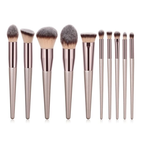 Champagne Makeup Brushes 10pcs/set for cosmetic Foundation Powder Blush Eyeshadow Kabuki Blending Make Up Brush Beauty Tool  Stirmas