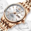 Rose Gold Stainless Steel Wristwatch Fashion Quartz Clock with Week & Date Luxury Watches Water Resistant  Stirmas