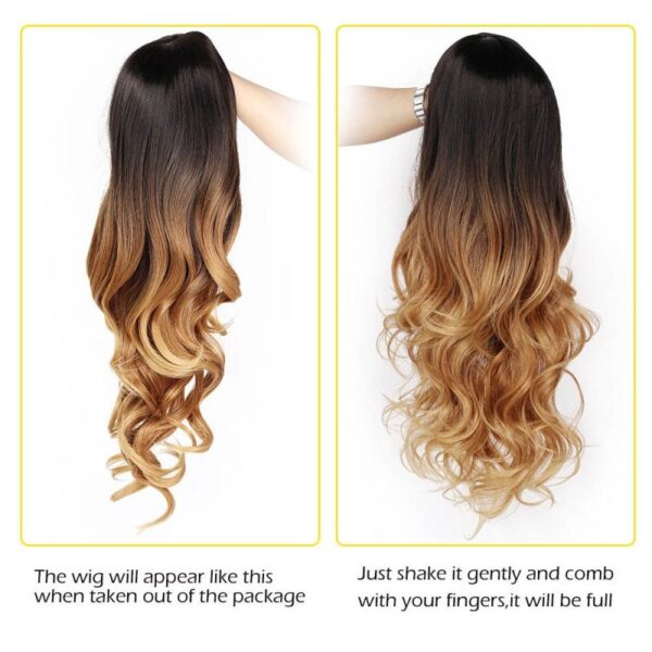 Quality Long Ombre Brown Wavy Wig Blonde Cosplay Synthetic Wigs For Women Glueless Hair  Stirmas