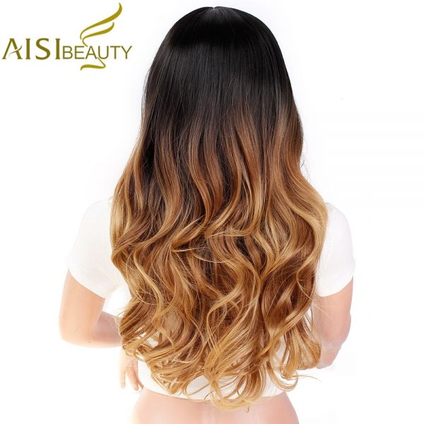 Quality Long Ombre Brown Wavy Wig Blonde Cosplay Synthetic Wigs For Women Glueless Hair  Stirmas