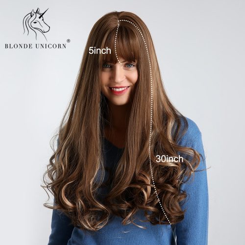 Curly Hair Wigs 26 Inch Synthetic High Density Temperature Long Wavy Wigs Brown Cosplay Black White Women  Stirmas