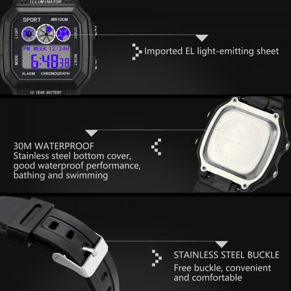 digital watch large display