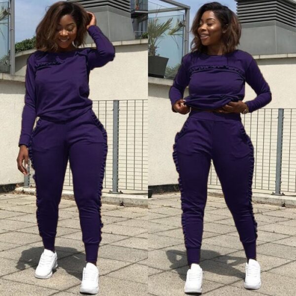 Sets of Women Tracksuits Running Suit Two Piece Solid Long-Sleeved Workout Clothes For Women  Stirmas