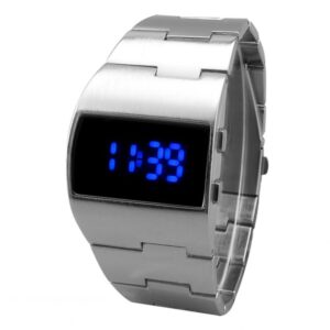 Unique Iron Men’s Smartwatch Stainless Steel Blue Red Digital LED luxury military Wrist Watch