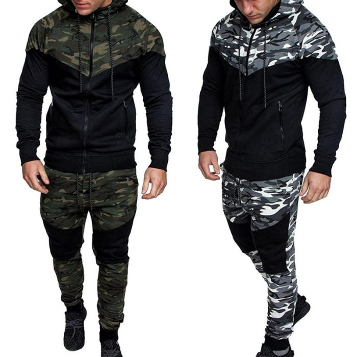 Camouflage Print sets Camo Jacket+Pants 2Pc Tracksuit Sportswear ...