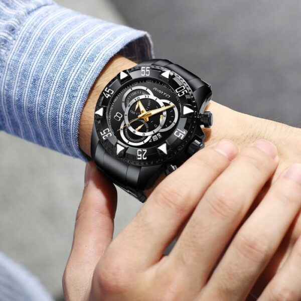 Gold Business Luxury Steel Clock Quartz Waterproof Wristwatch  Stirmas