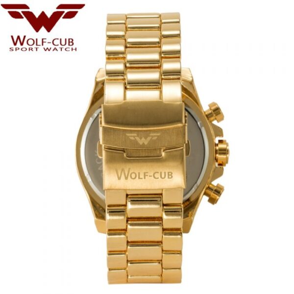 US Wolf-Club Gold Luxury Men Watch With Date/Calendar  Stirmas