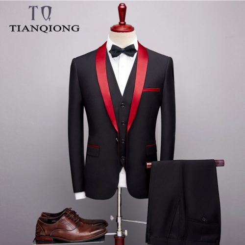 3 In 1 Quality Men Suit For Wedding & Occasions Designers Collar Slim Fit Suit Including Jacket  Stirmas