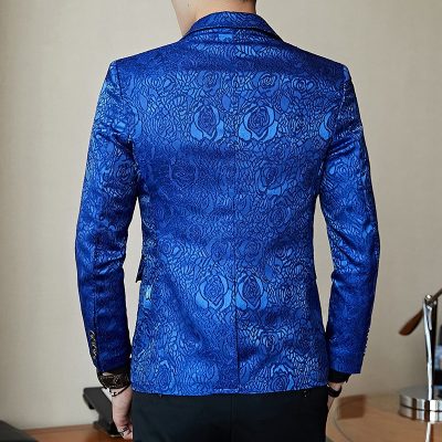 Top Royalty Blazer For Men Personality Rose Jacquard Slim Jacket For Business Casual Party Wedding etc.  Stirmas