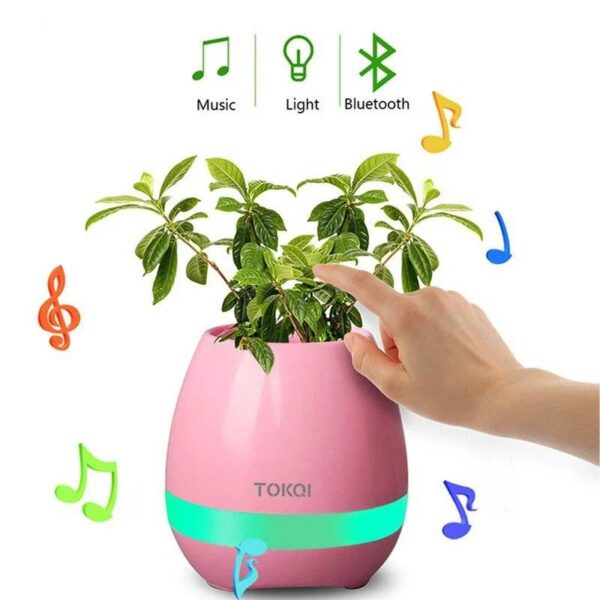 Music Flower Pot Bluetooth Speaker Touch Control Stereo Speaker With Mic Rechargeable Battery Wireless Bluetooth Speaker  Stirmas