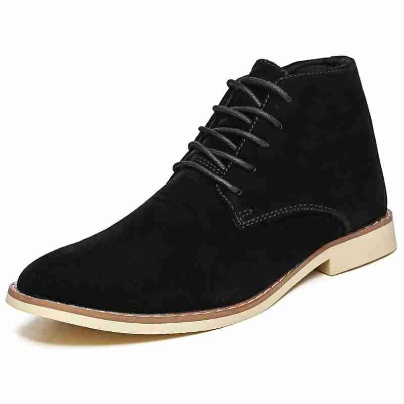 Leather High Top Men Shoes Classic Male Footwear - Stirmas