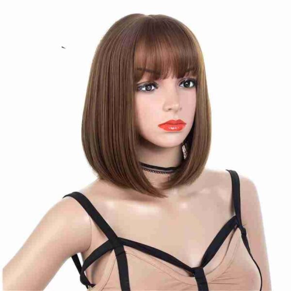 Bob Style Wigs with Bang 12 Inch Blonde Soft Hair  Stirmas