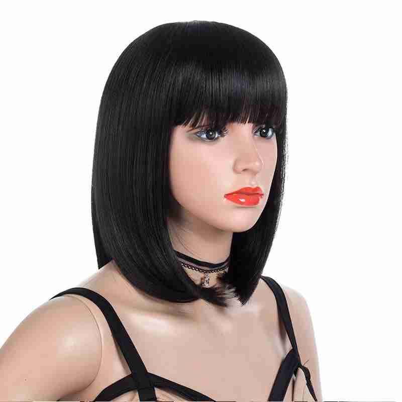 Bob Style Wigs with Bang 12 Inch Blonde Soft Hair - Stirmas