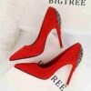 Women Pointed Toe Shoes 10cm Heels with Rhinestone  Stirmas