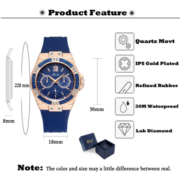 Chronograph Rose Gold Sport Diamond Analog Wristwatch  Stirmas