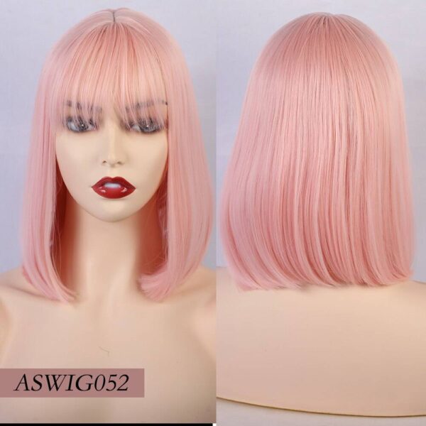 Synthetic Short Bob 14 Inch Straight Wigs Cosplay Hair Color: aswig052 Color: aswig052 Ships From: Russian Federation Stirmas