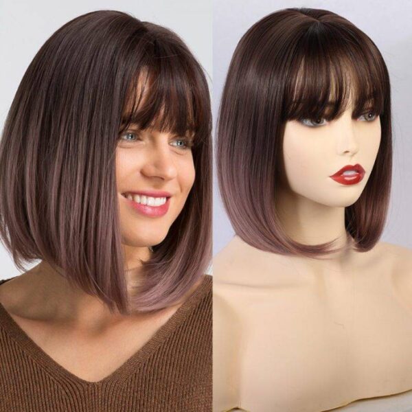 Synthetic Short Bob 14 Inch Straight Wigs Cosplay Hair Color: ss147 purple Color: ss147 purple Ships From: Russian Federation Stirmas