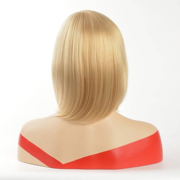 Bob Style Wigs with Bang 12 Inch Blonde Soft Hair Color: Blonde Color: Blonde Stretched Length: 12inches Stirmas