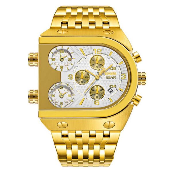 Luxury Big Gold Quartz Men Waterproof Business Wristwatch Steel Male Clock Relogio Masculino Color: 1 Color: 1  Stirmas