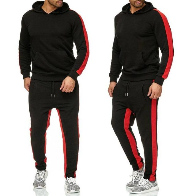 Men Tracksuit 2 Pieces Sets Hooded Top & Pants Male Sportswear - Stirmas