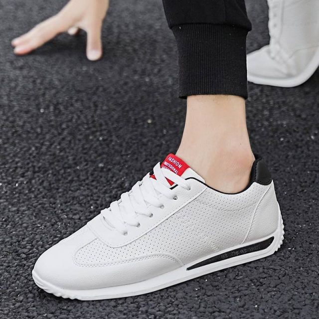 Leather Casual White Sneakers Couples Shoes Skateboard Shoes - Stirmas