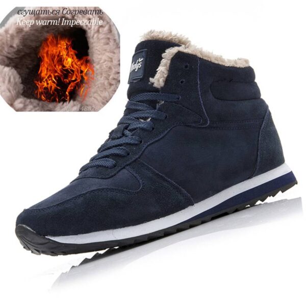 Men Leather Shoes Winter Boots Shoes Men Plush Sneakers  Stirmas