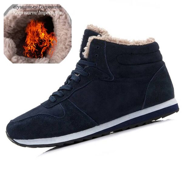 Men Leather Shoes Winter Boots Shoes Men Plush Sneakers  Stirmas