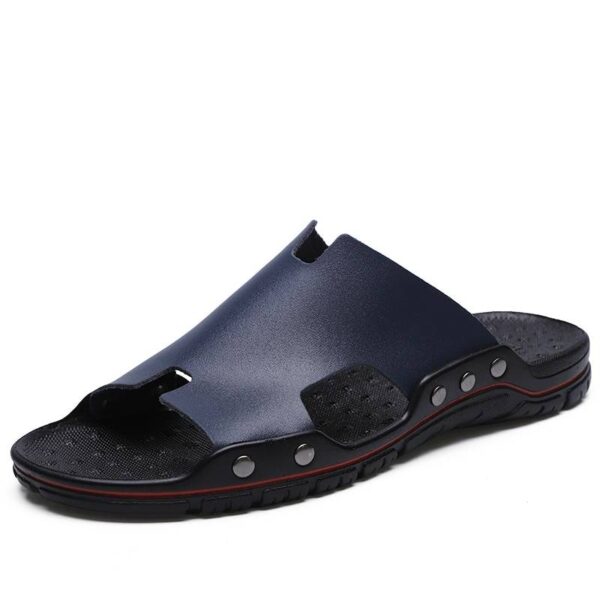 Men Slippers Summer Flat 2019 Summer Man Shoes Breathable Beach Slippers Split Leather Flip Flops Mens Slippers Size 38-48  Stirmas