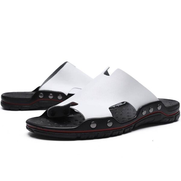 Men Slippers Summer Flat 2019 Summer Man Shoes Breathable Beach Slippers Split Leather Flip Flops Mens Slippers Size 38-48  Stirmas