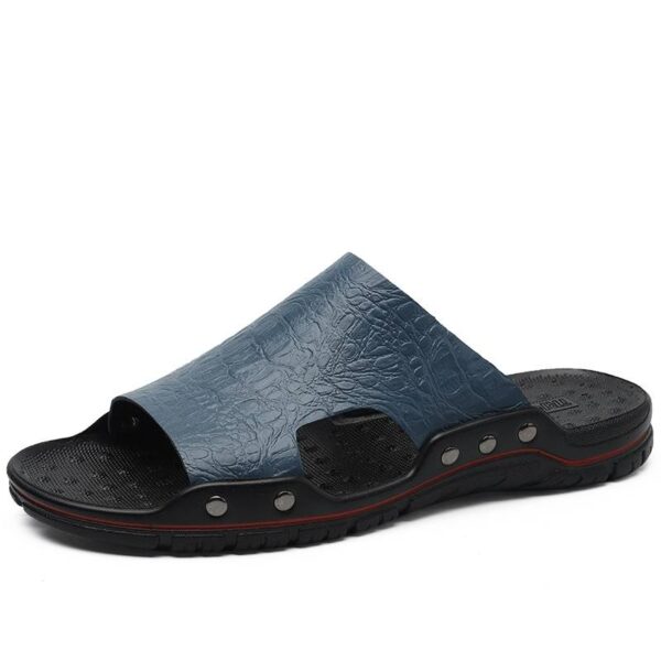 Summer Man Shoes Breathable Beach Slippers Split Leather Flip Flops Mens Slippers Size 38-48  Stirmas