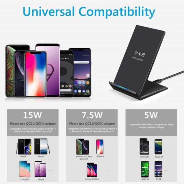 15W Qi Wireless Charger for Samsung S9 S10 iPhone 11 Pro X XS MAX for Xiaomi mi 9 Huawei P30 pro 10W Fast Wireless Charger Stand  Stirmas