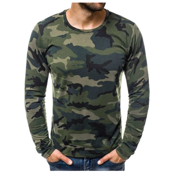 Fitted Camouflage T Shirts Long Sleeve O Neck Men T-shirt tshirt Tops  Stirmas