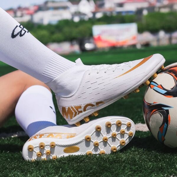 Men Football Boots Soccer Cleats Boots Long Spikes TF Spikes Ankle High Top Sneakers Soft Indoor Turf Futsal Soccer Shoes Men  Stirmas