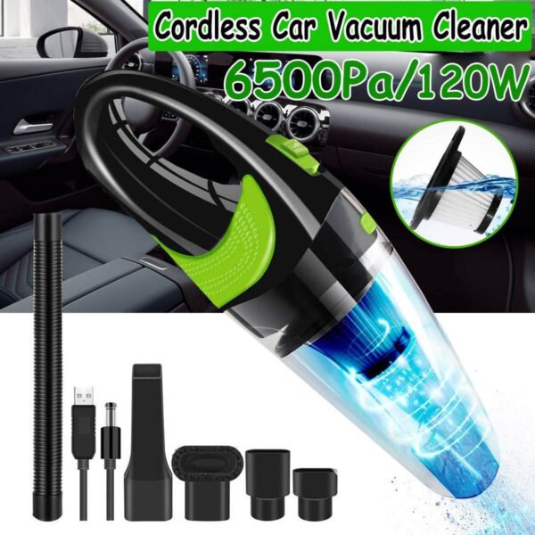6500pa Car Vacuum Cleaner Strong Power 120W Cordless Wet And Dry Dual Use Auto Mini Portable Vacuums Cleaner For Home Office  Stirmas