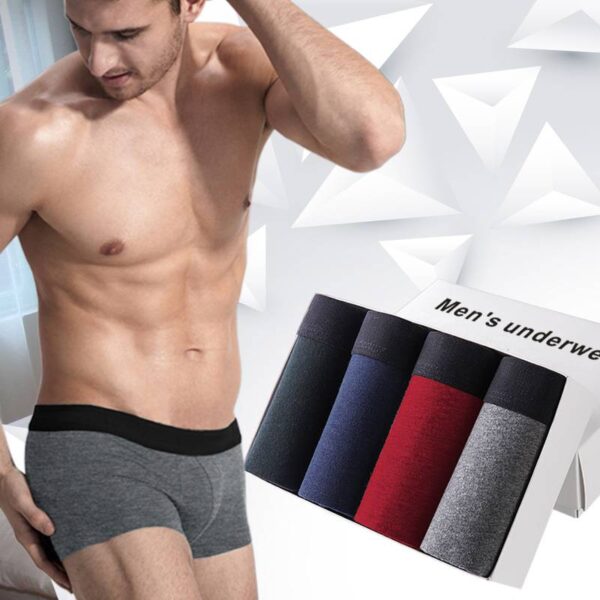 Men Cotton Underwear Breathable Boxers Set 4 pcs.