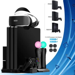 PS VR Move / PS4 Pro Slim Vertical Stand Cooler Cooling Fan Controller Charger Charging Dock for Sony Playstation 4 & PSVR Move