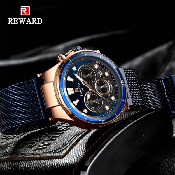 REWARD Top Brand Luxury Big Chronograph Men Watches Blue Gold Male Wristwatch Man  Stirmas