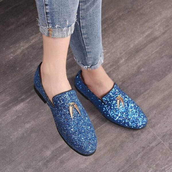 Luxury Men Loafers Shoes Slip On Moccasins Plus Size 38-48 Glitters Bling Stylish Flats Shoes Man Party Shoes  Stirmas