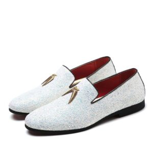 Luxury Glitters Bling Stylish Flat Shoes Slip On Moccasins Plus Size 38-48