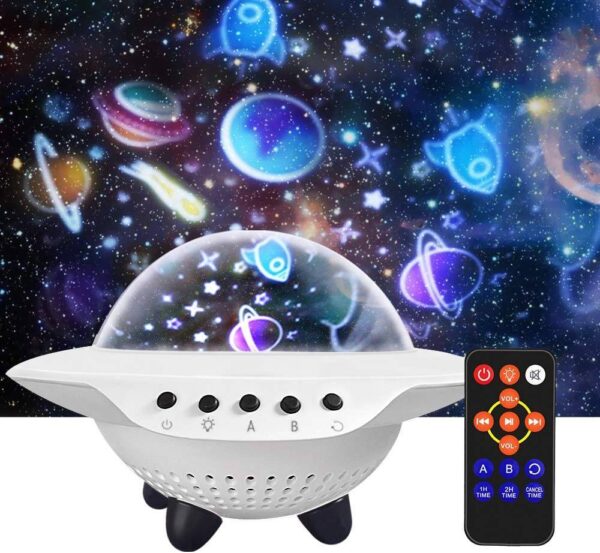 Bluetooth LED Star Projector Night Lights Bluetooth Remote Control 360 Rotation Starlight USB Rechargeable Lamp Room Decor Christmas Gifts  Stirmas