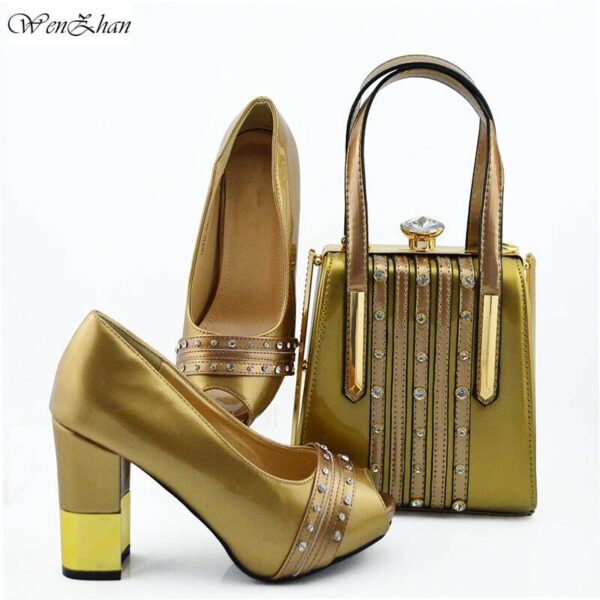 Fashion High Heel Shoes With Matching Bags Set  Stirmas