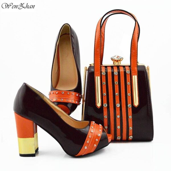 Fashion High Heel Shoes With Matching Bags Set  Stirmas