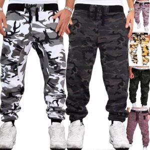 Men Camouflage Joggers Casual Loose Hip Hop Trousers Drawstring Sweatpants Male Large Size Pants