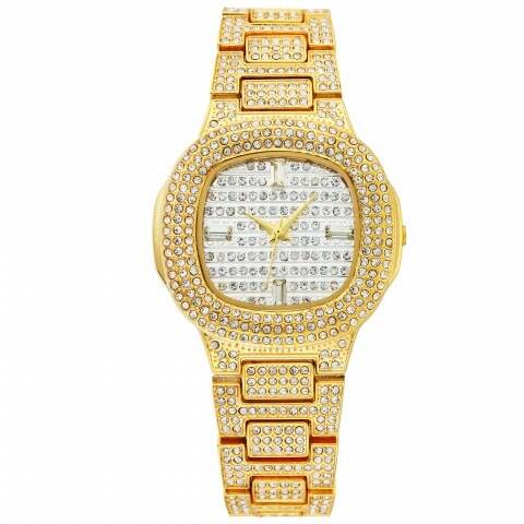 Iced Out Watch Quartz Famous Diamond Business Wristwatch Color: V292-GW Color: V292-GW  Stirmas