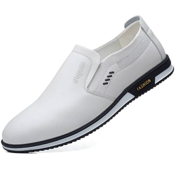 Little White Shoes Men 2021 New Summer Leather All-Match British One-Legged Casual Soft Sole Leather Shoes Men  Stirmas